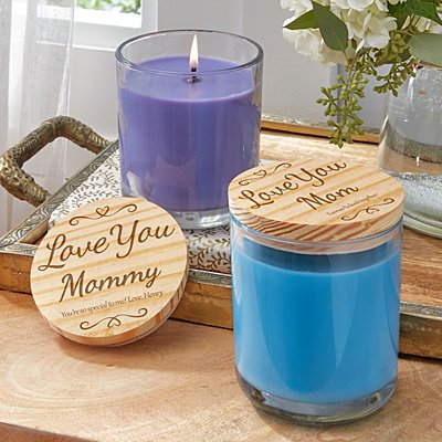 Love You Mom Wood Lid Candle