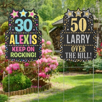 Milestone Birthday Personalized Celebration Yard Sign
