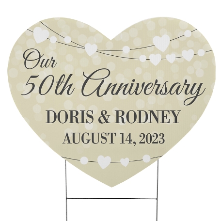 Our Anniversary Heart Yard Sign - Large