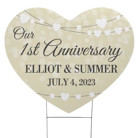 Our Anniversary Heart Yard Sign - Small