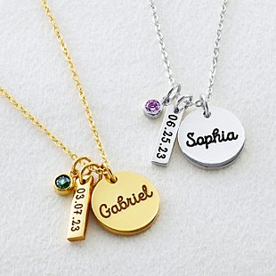 Memorable Moments Birthstone Name Necklace