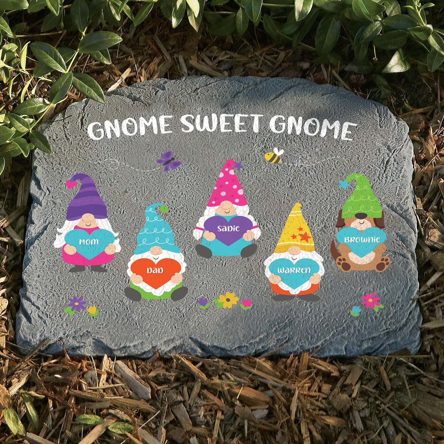 Springtime Gnomes Garden Stone