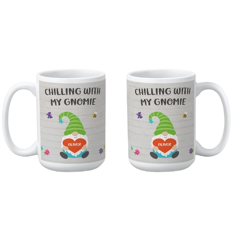 Springtime Gnome Mug - 15 oz - White