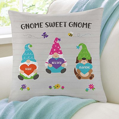 Springtime Gnomes Throw Pillow