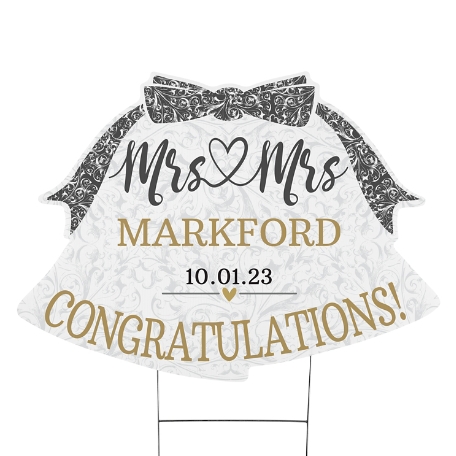 Wedding Bells Yard Sign - Mrs/Mrs - Large