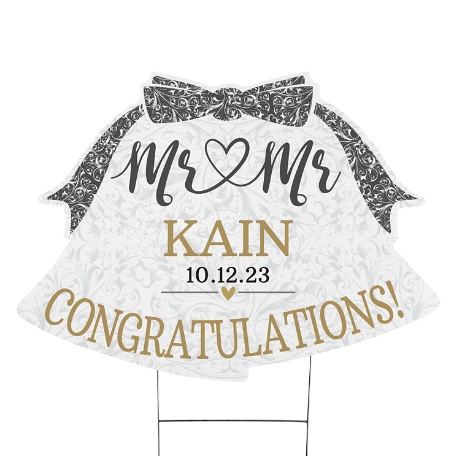 Wedding Bells Yard Sign - Mr/Mr - Large