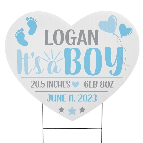 Welcome Home Baby Yard Sign - Blue - Large