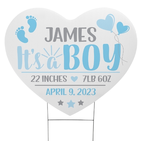 Welcome Home Baby Yard Sign - Blue - Small