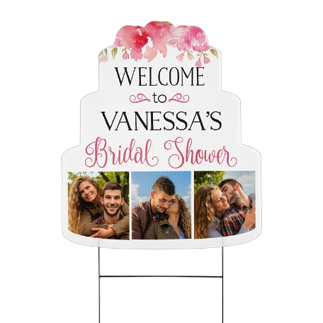 Welcome to Photo Collage Cake Yard Sign - Small