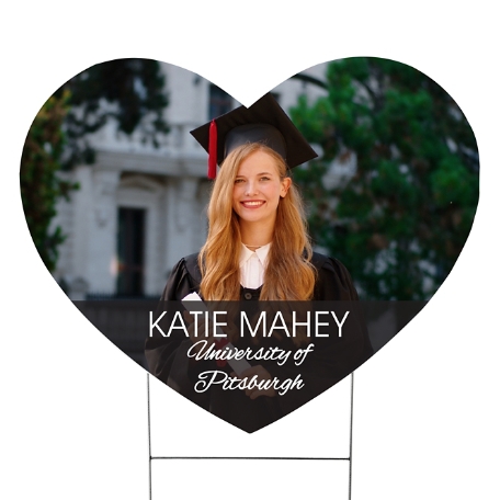 Picture-Perfect Photo Graduation Shaped Yard Sign - Heart- Small