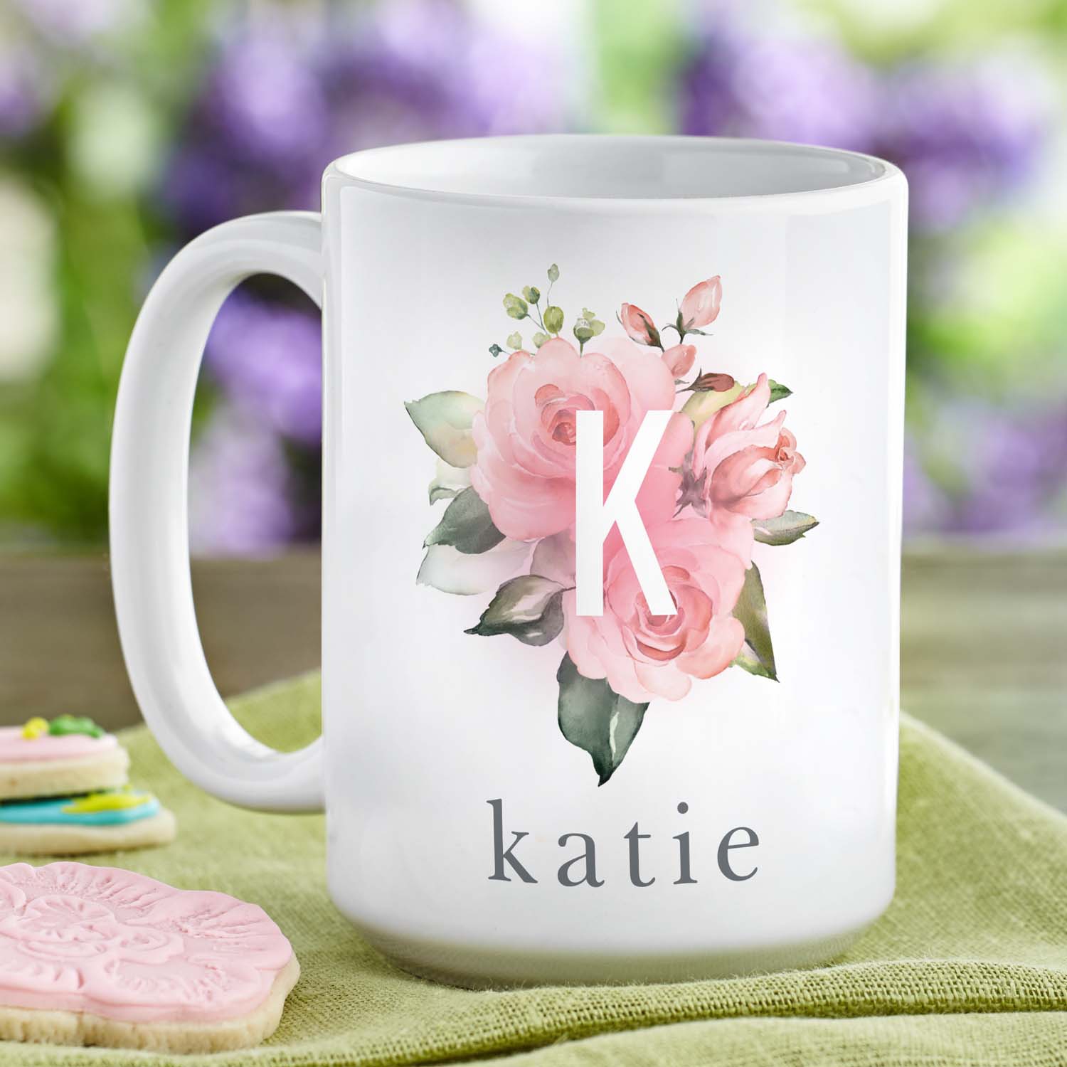 Floral Initial Mug