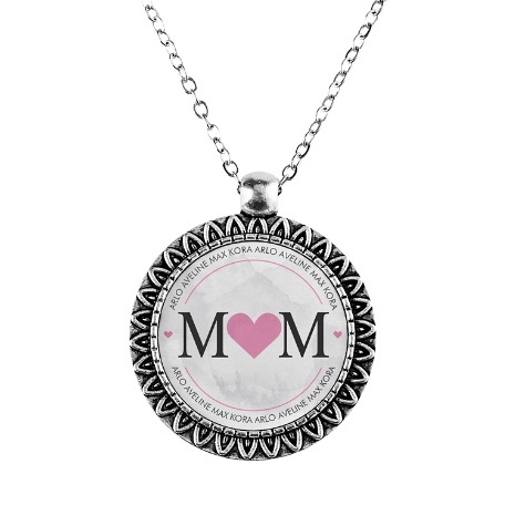 Her Little Loves Pendant - Heart - Pink