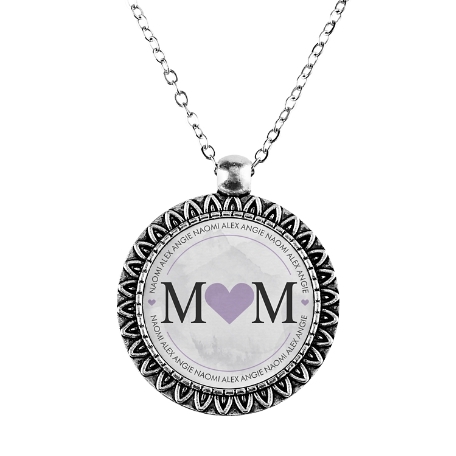 Her Little Loves Pendant - Heart - Purple