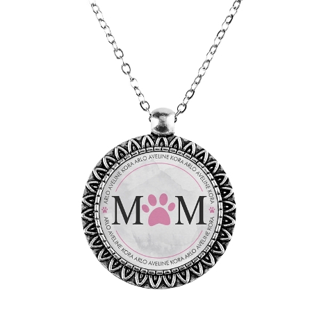 Her Little Loves Pendant - Pawprint - Pink