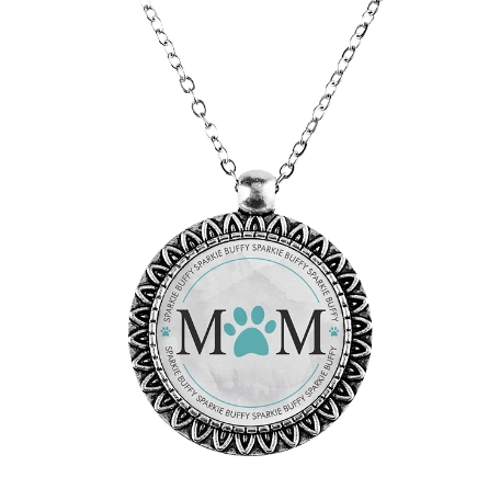 Her Little Loves Pendant - Pawprint - Teal
