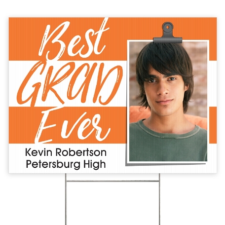 Best Grad Ever 2 Sided Yard Sign - Orange
