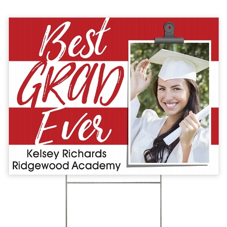 Best Grad Ever 2 Sided Yard Sign - Red