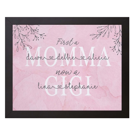 First a Mom Canvas - 18x24 - Framed -3 Children