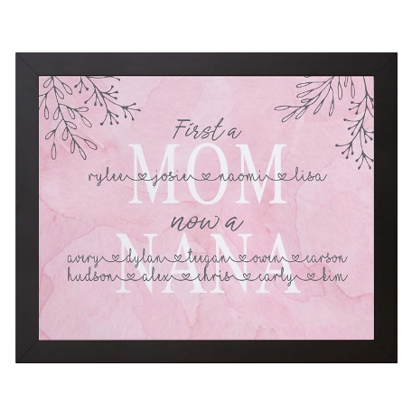 First a Mom Canvas - 11x14 - Framed-4 Children