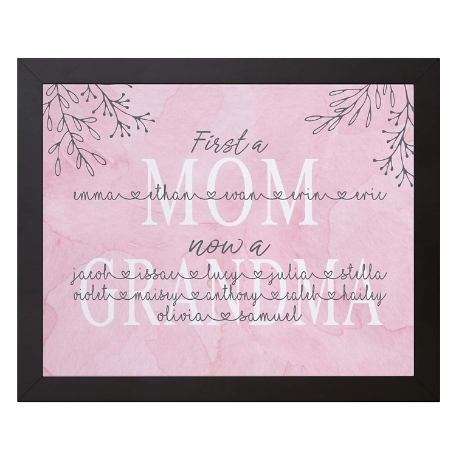 First a Mom Canvas - 16x20 - Framed -5 Children