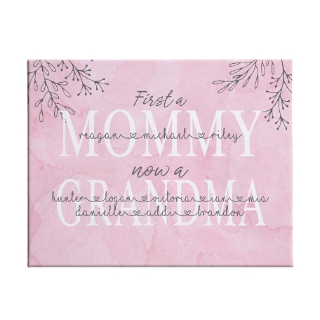 First a Mom Canvas - 18x24 - Unframed - 3 Children