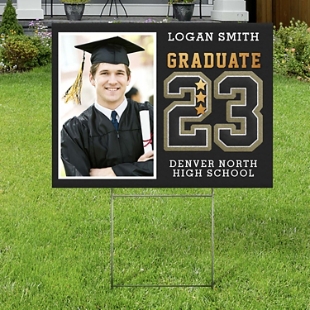 Varsity Letter Graduation Photo Yard Sign