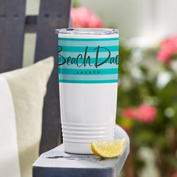 Beach Day Striped Insulated Tumbler