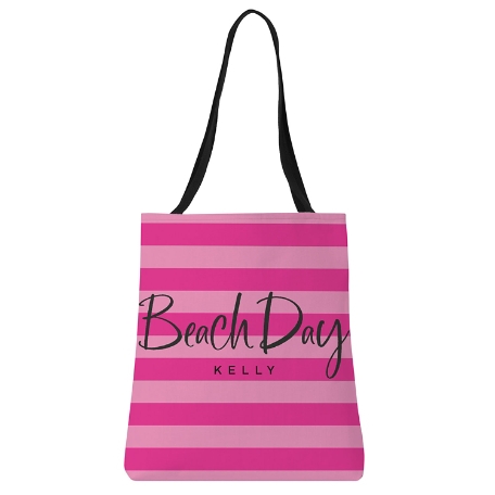 Beach Day Striped Tote Bag - Pink