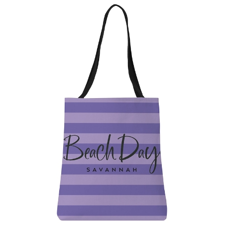 Beach Day Striped Tote Bag - Purple