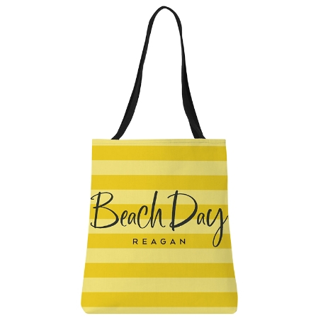 Beach Day Striped Tote Bag - Yellow