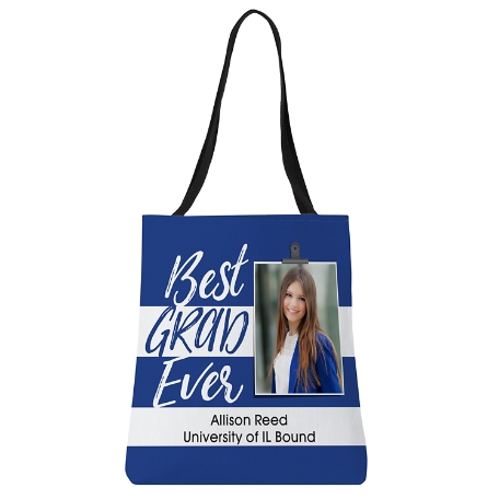 Best Grad Ever Photo Tote Bag - Blue