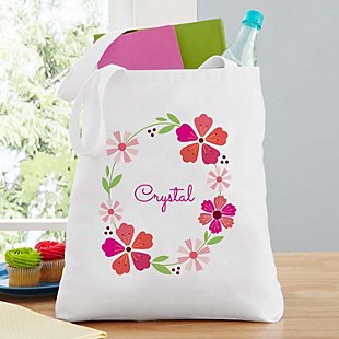 Bright Floral Name Tote