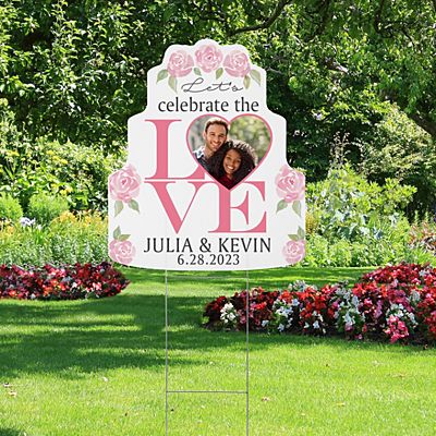 Celebrate Love Photo Cake Yard Sign