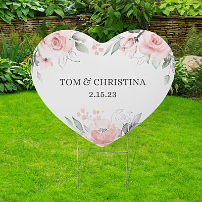 Floral Heart Yard Sign