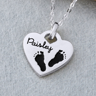 Footprints On My Heart Necklace