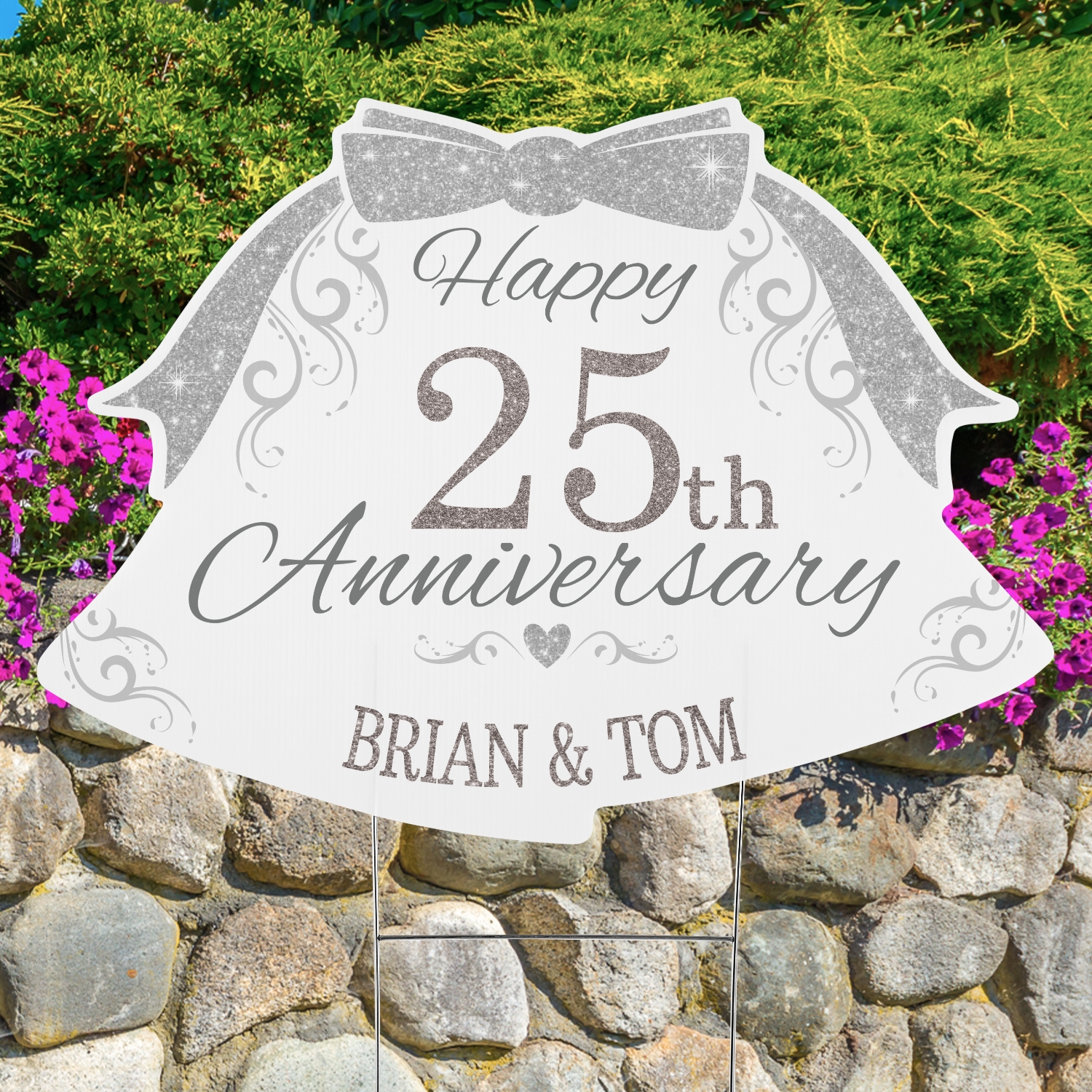 Happy Anniversary Bells Yard Sign