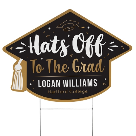 Hat's Off! Graduation Cap Yard Sign- Small