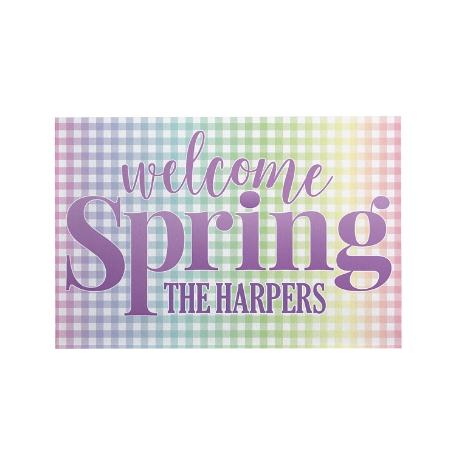 Rainbow Gingham Doormat - 24x36