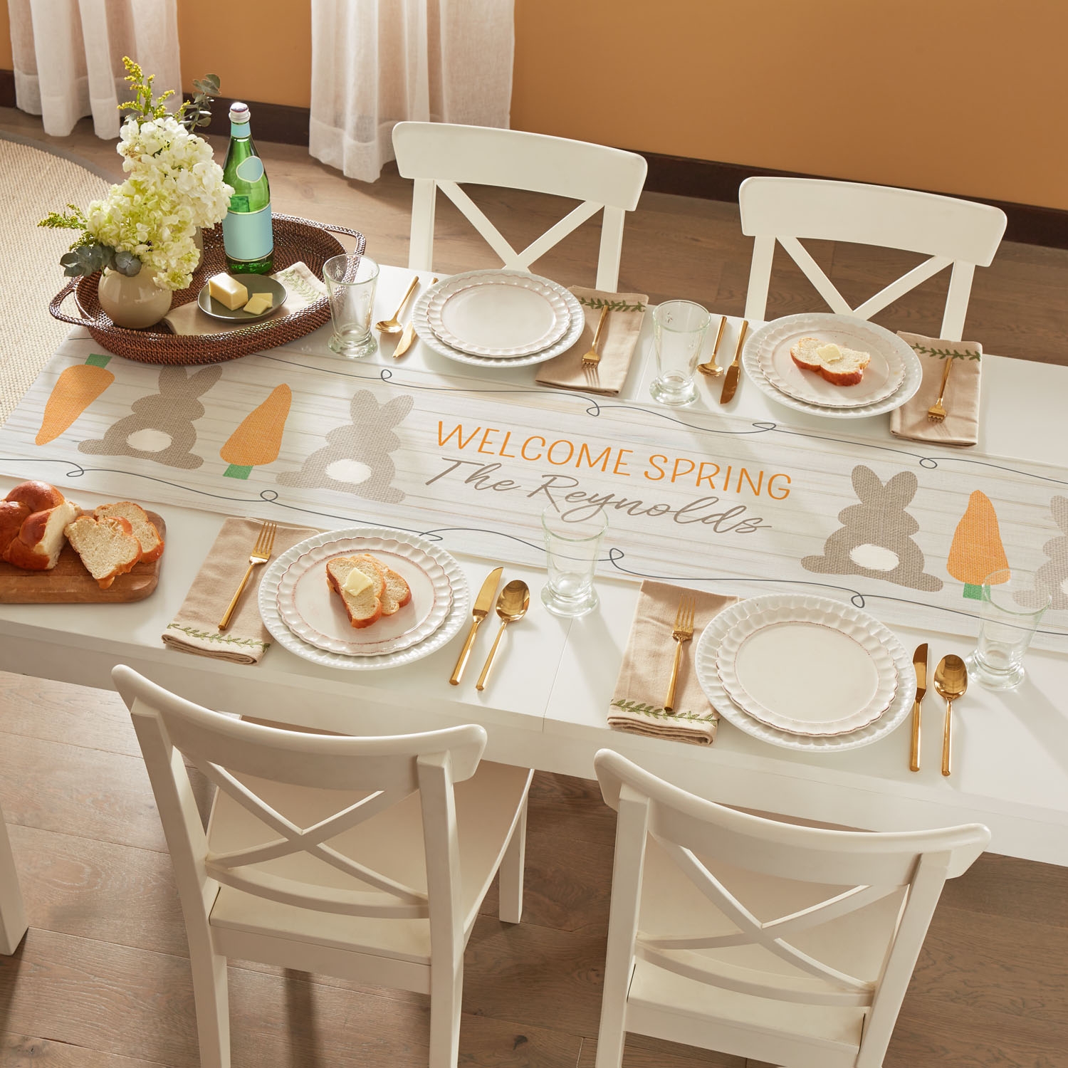 Barnwood Bunnies Table Runner