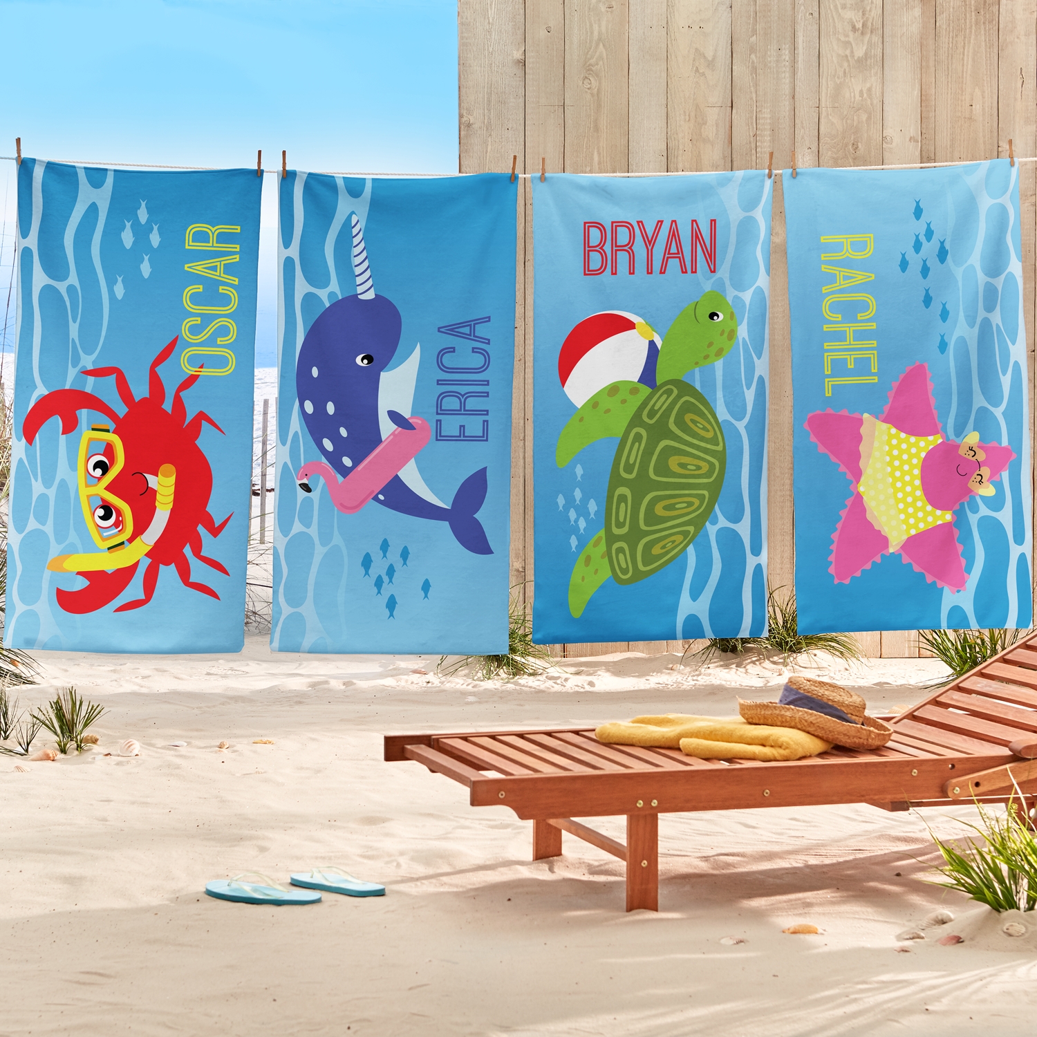 Seaside Party Personalized Beach Towel