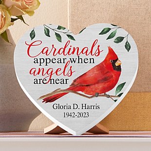 Cardinals Appear When Angels Are Near Wood Heart