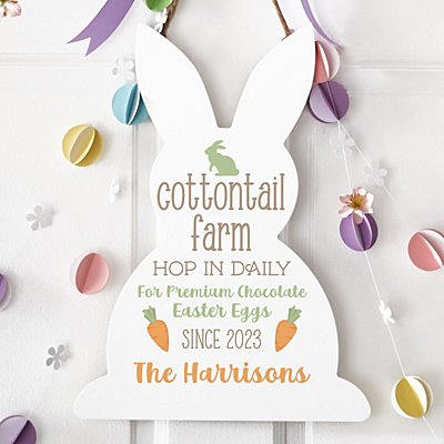 Cottontail Farm Hanging Bunny Sign