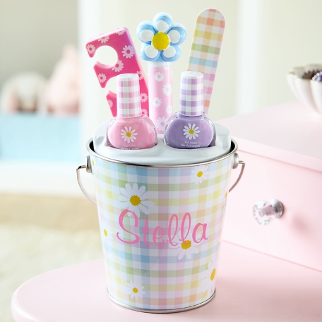 Daisy Gingham Beauty Bucket