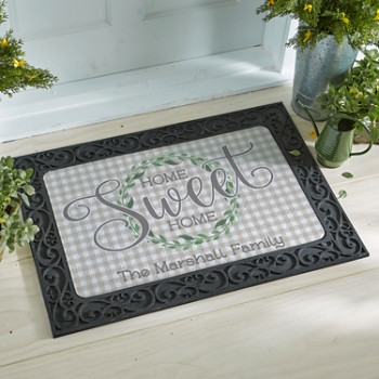 Gingham Home Sweet Home Doormat