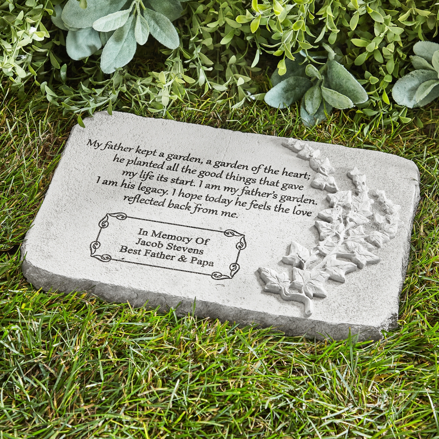 My Father's Garden Sculpted Memorial Stone