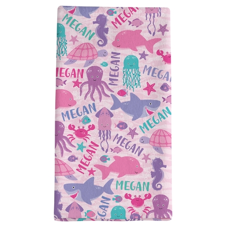 Animal Party Beach Towel-Standard - Pink