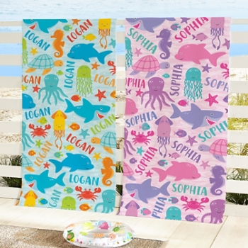 Animal Party Beach Towel