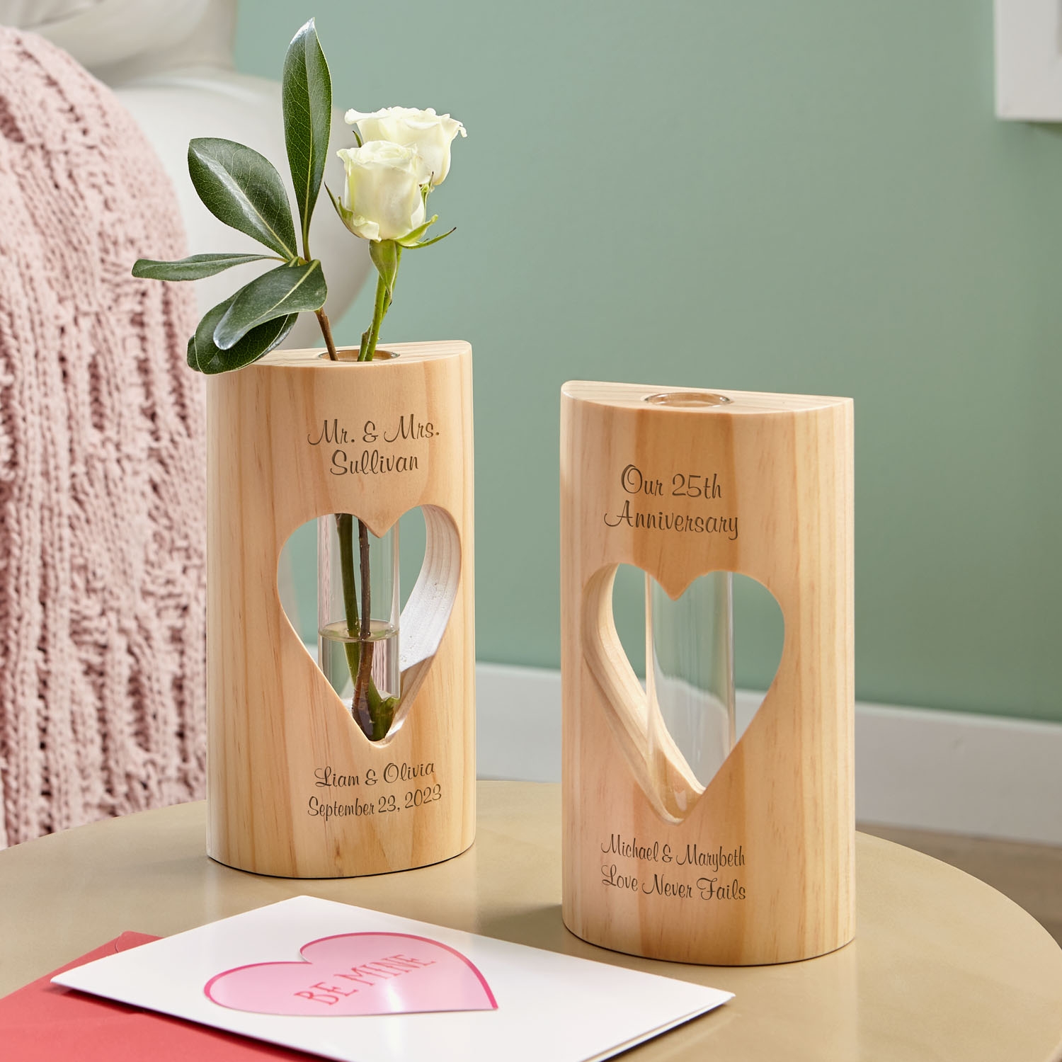 Love's Embrace Personalized Bud Vase