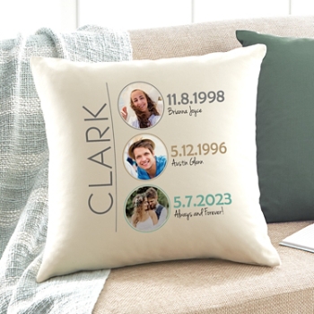 Fun Family History Photo Throw Pillow