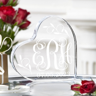 Elegant Monogram Acrylic Heart